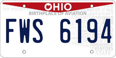 OH license plate FWS6194