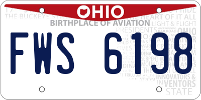 OH license plate FWS6198