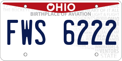 OH license plate FWS6222