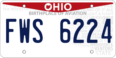 OH license plate FWS6224