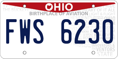 OH license plate FWS6230