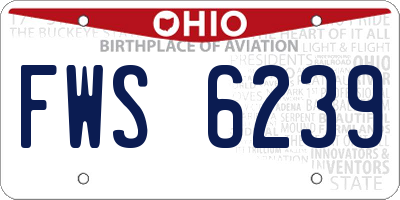 OH license plate FWS6239