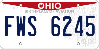 OH license plate FWS6245