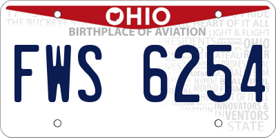 OH license plate FWS6254