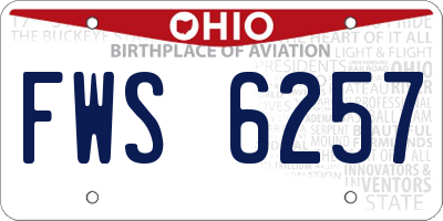 OH license plate FWS6257