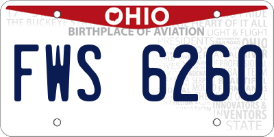 OH license plate FWS6260