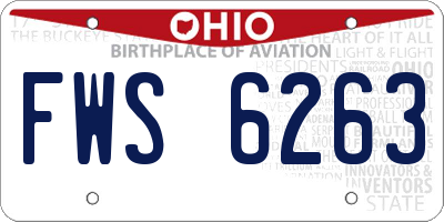 OH license plate FWS6263