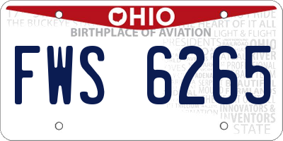 OH license plate FWS6265