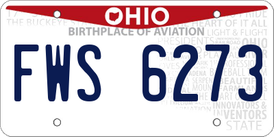 OH license plate FWS6273