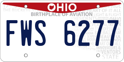 OH license plate FWS6277