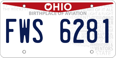 OH license plate FWS6281