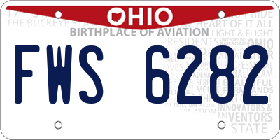 OH license plate FWS6282