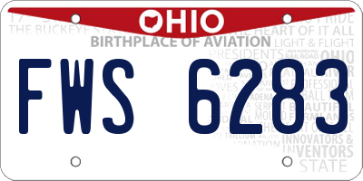 OH license plate FWS6283