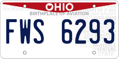 OH license plate FWS6293
