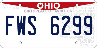 OH license plate FWS6299