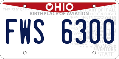 OH license plate FWS6300