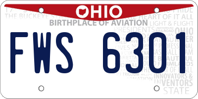 OH license plate FWS6301