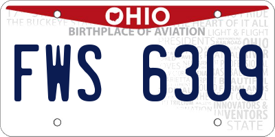 OH license plate FWS6309
