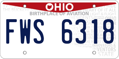 OH license plate FWS6318