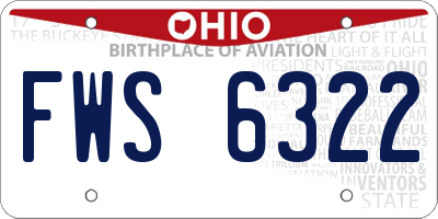 OH license plate FWS6322