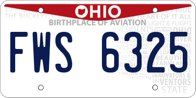 OH license plate FWS6325
