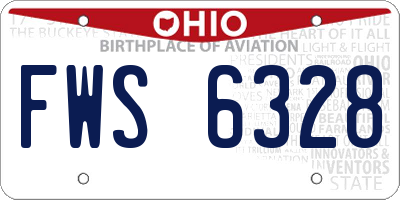 OH license plate FWS6328