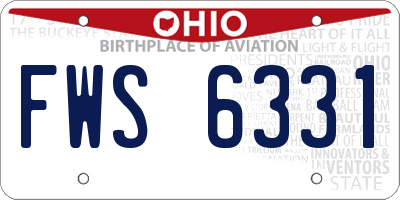 OH license plate FWS6331