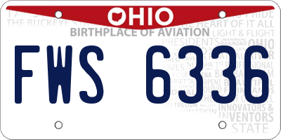 OH license plate FWS6336