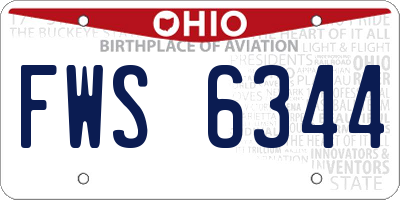 OH license plate FWS6344
