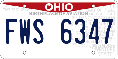 OH license plate FWS6347
