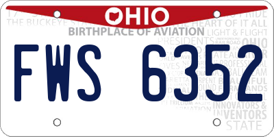 OH license plate FWS6352