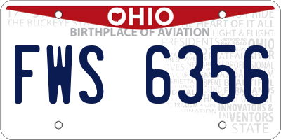 OH license plate FWS6356