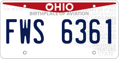 OH license plate FWS6361