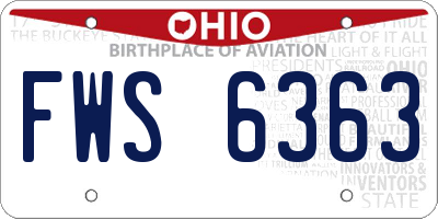 OH license plate FWS6363