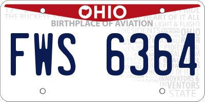 OH license plate FWS6364