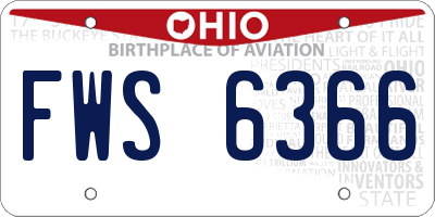 OH license plate FWS6366