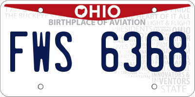 OH license plate FWS6368