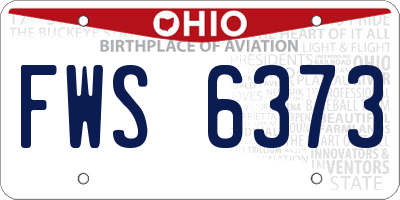 OH license plate FWS6373