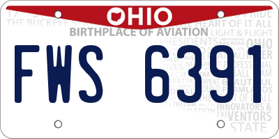 OH license plate FWS6391