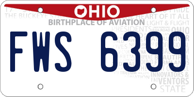 OH license plate FWS6399