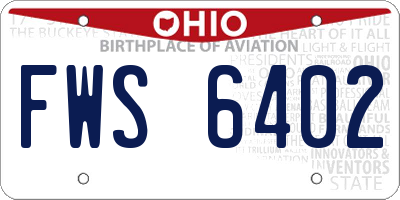 OH license plate FWS6402
