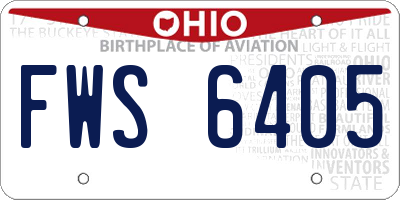 OH license plate FWS6405