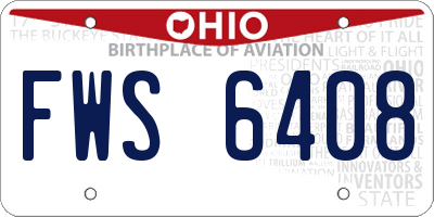 OH license plate FWS6408