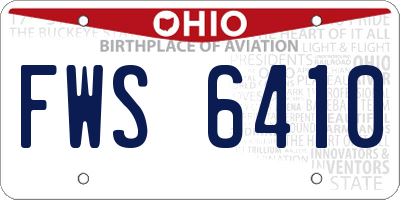 OH license plate FWS6410
