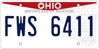 OH license plate FWS6411