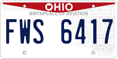 OH license plate FWS6417