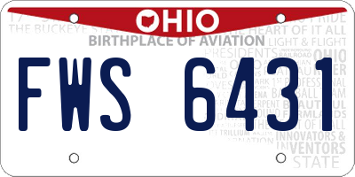 OH license plate FWS6431