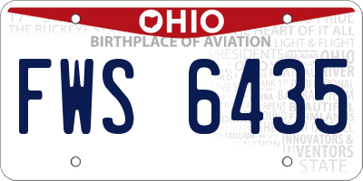 OH license plate FWS6435