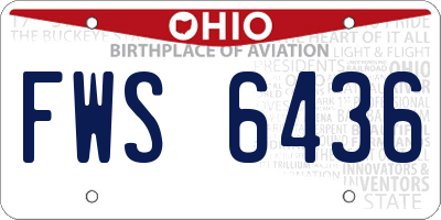 OH license plate FWS6436