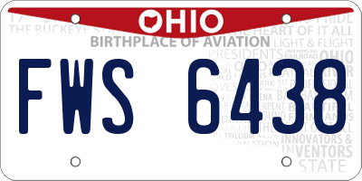 OH license plate FWS6438